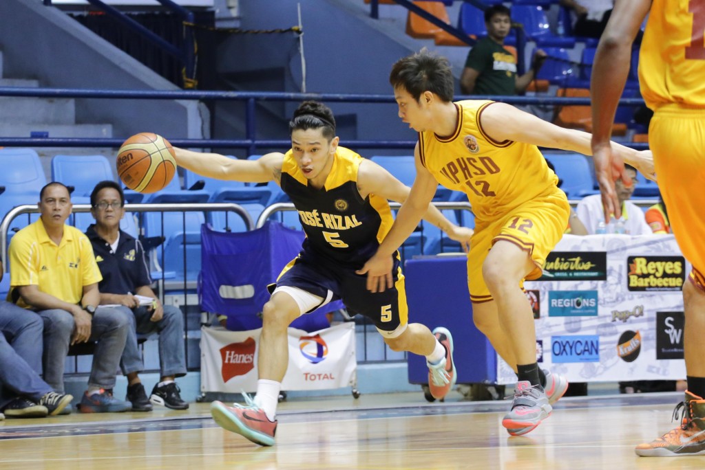 JRU's Paolo Pontejos drives by his Perpetual Help defender. Tristan Tamayo/INQUIRER.net