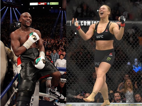 Floyd Mayweather Jr. and Ronda Rousey. AFP and AP FILE PHOTOS