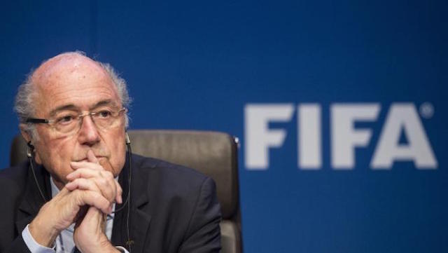 FIFA President Joseph Blatter attends  a press conference following the FIFA Executive Committee meeting in Zurich, Switzerland, on Saturday, May 30, 2015. AP