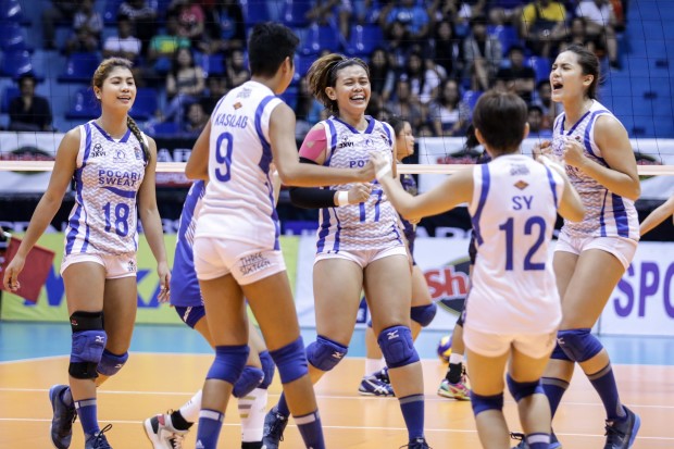 Pocari Sweat during its game against National University in the Shakey's V-League Season 13 Open Conference. Tristan Tamayo/INQUIRER.net