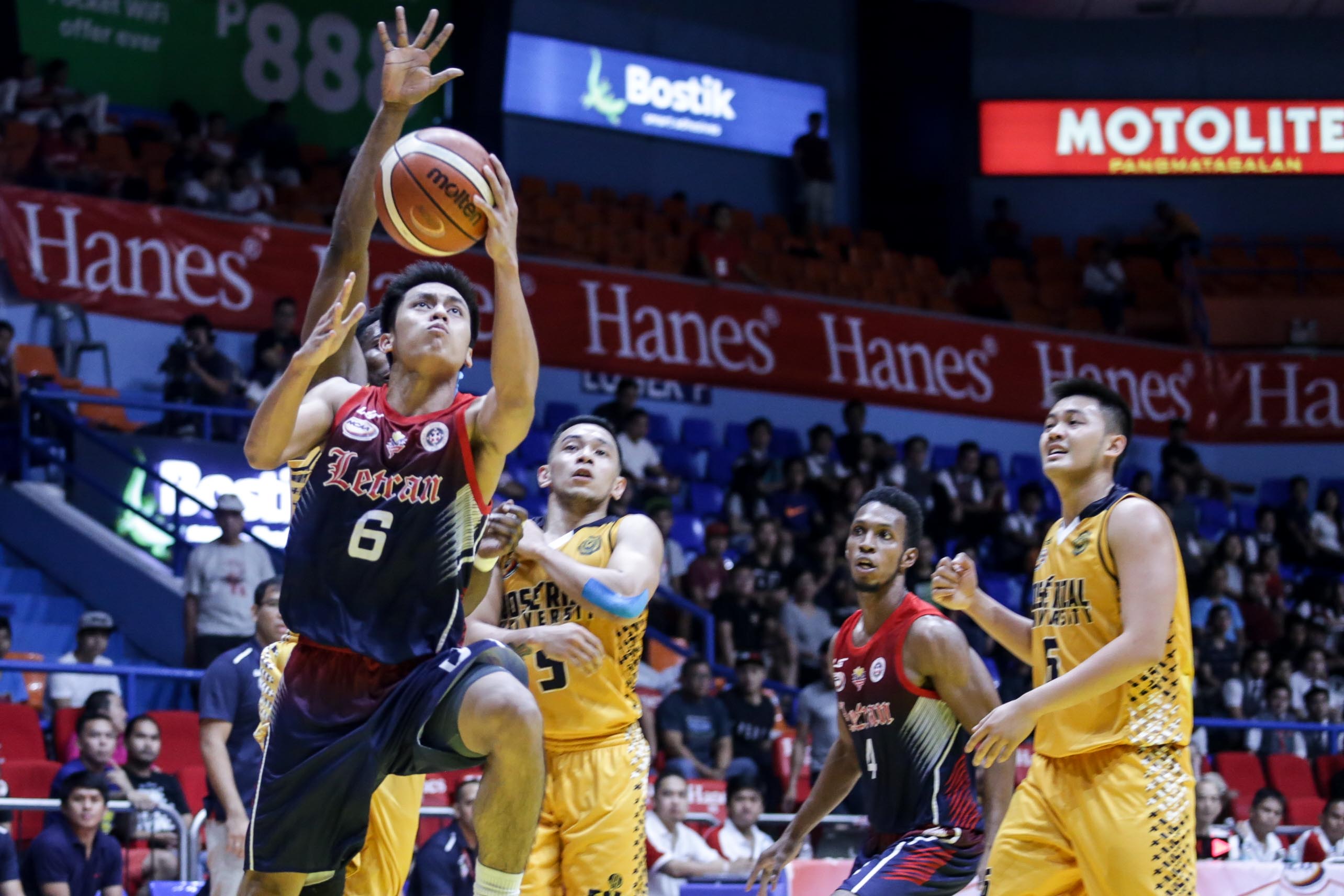 Rey Nambatac and the Letran Knights. Photo by Tristan Tamayo/INQUIRER.net