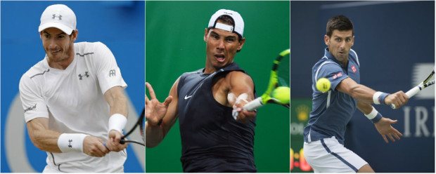 From L-R: Andy Murray, Rafael Nadal and Novak Djokovic. AFP FILE PHOTOS