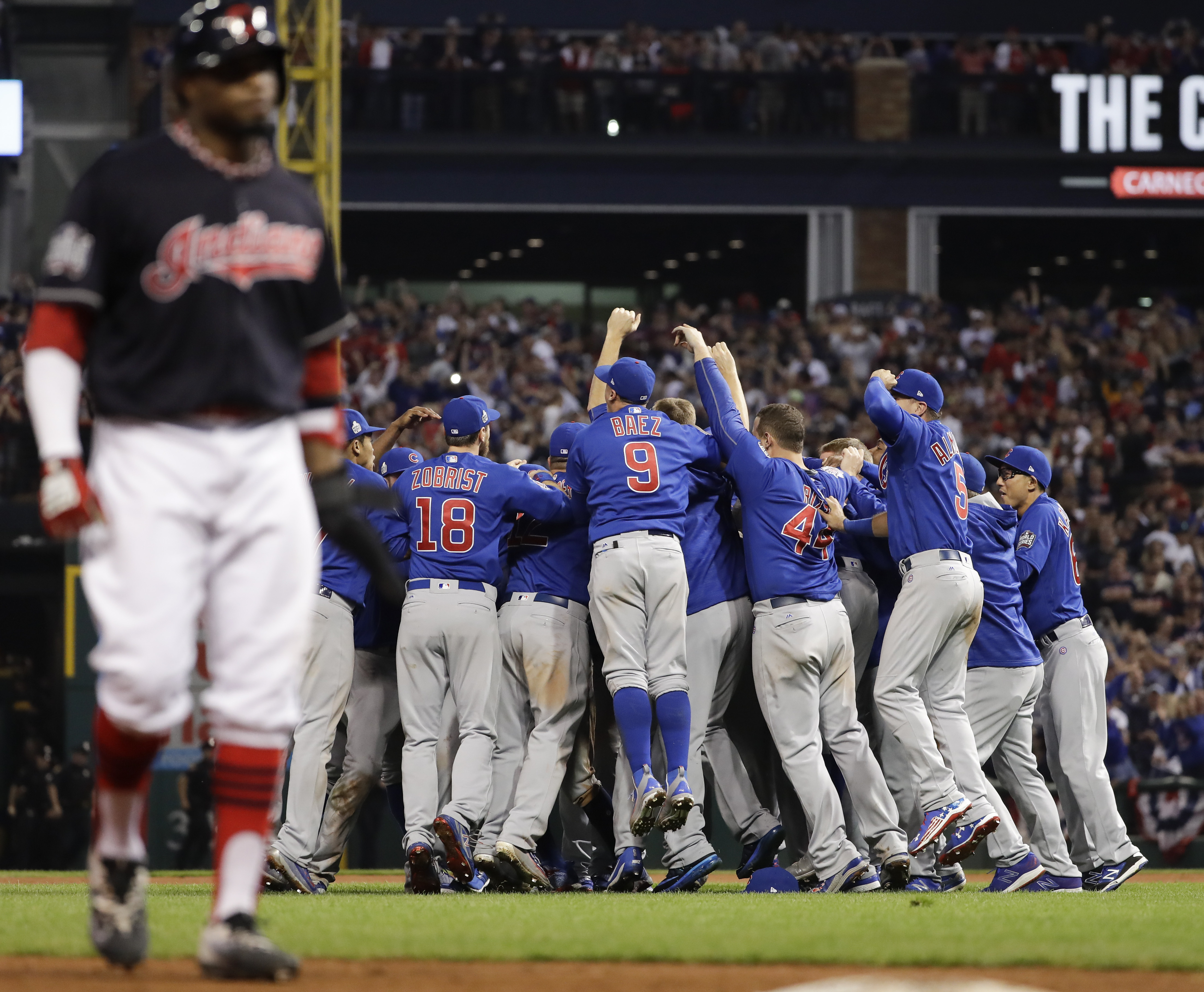 Cubs win first series title since 1908, beat Indians in game 7