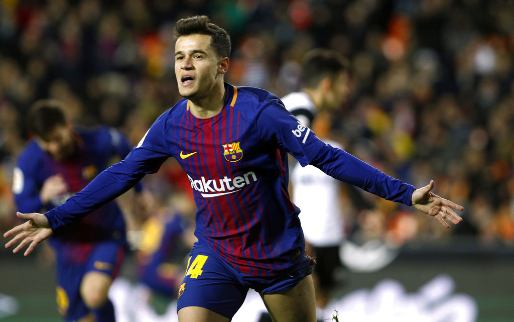 Coutinho scores as Barcelona reaches 5th straight Copa final