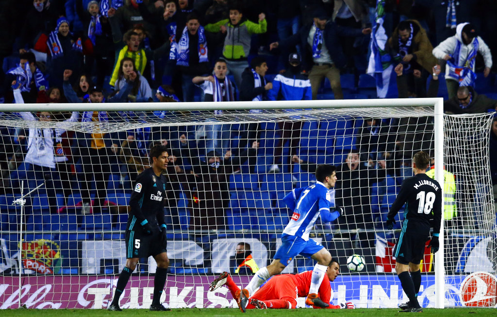 Without Ronaldo, Madrid loses to Espanyol in Spanish league