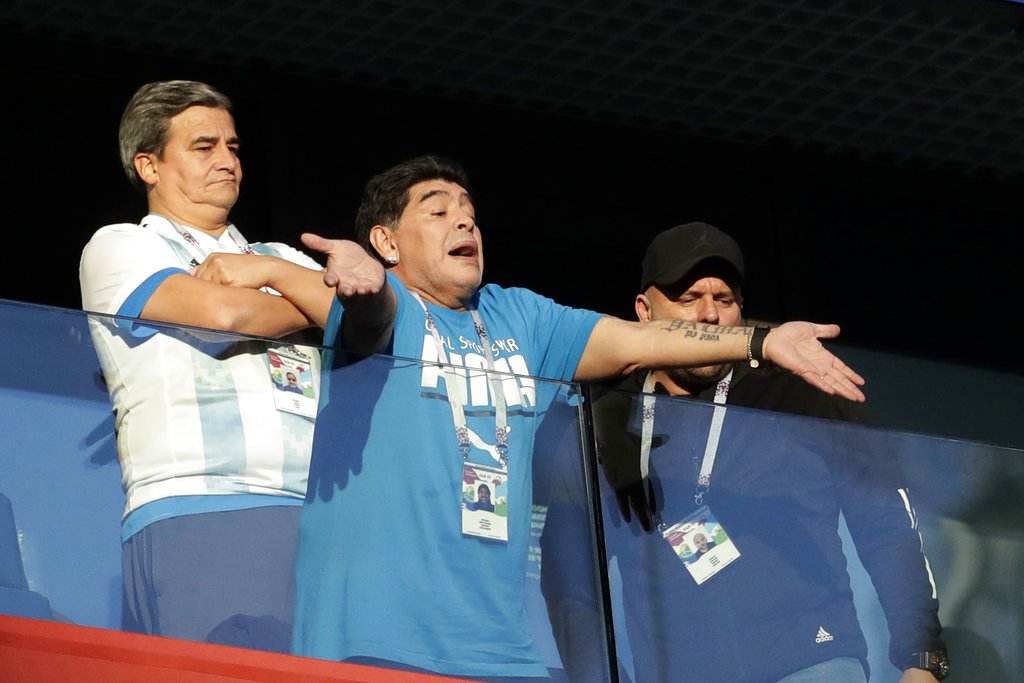Maradona says he's well after being treated at World Cup