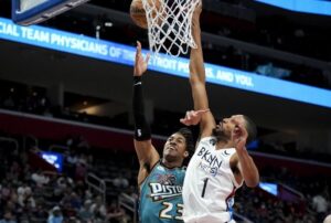 NBA: Mikal Bridges, Nets cruise past skidding Pistons