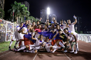 Philippine Azkals celebrate victory over North Korea. Photo by Tristan Tamayo/INQUIRER.net