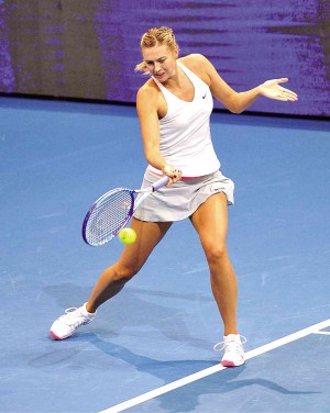  MARIA Sharapova plays in the second duel.