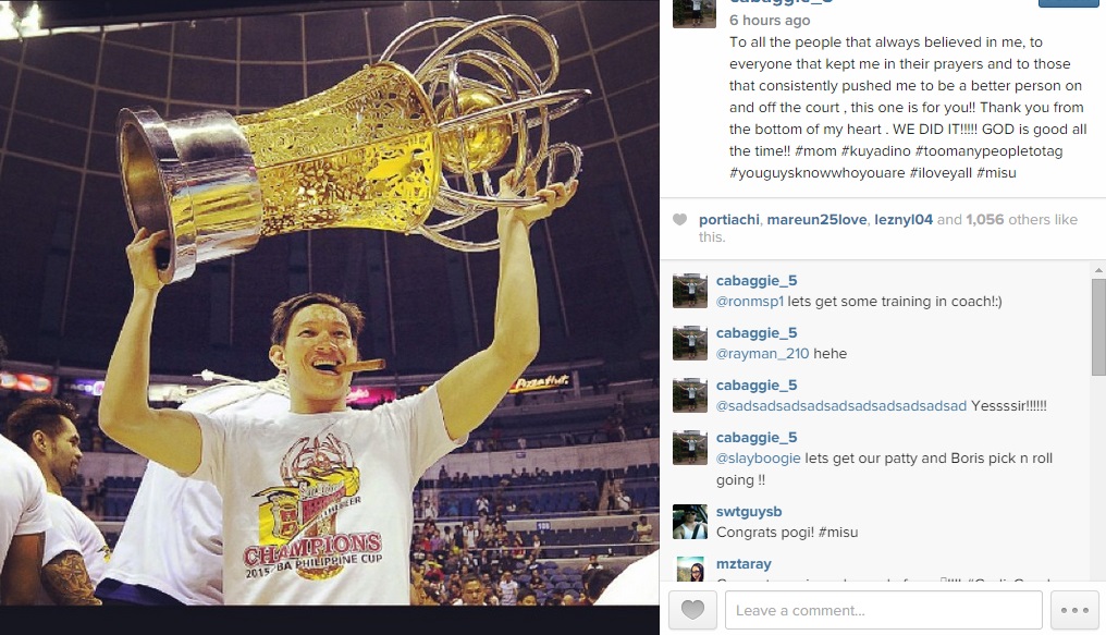 Screengrab from Alex Cabagnot's Instagram account. 