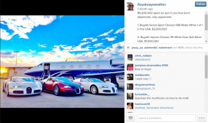 Mayweather shows of his prized purchases in an Instagram post.