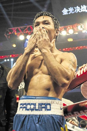 MANNY Pacquiao will train eight weeks for Mayweather bout.   AFP