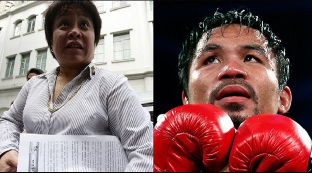 BIR Commissioner Kim Henares (left) and Manny Pacquiao. INQUIRER and AP FILE PHOTOS