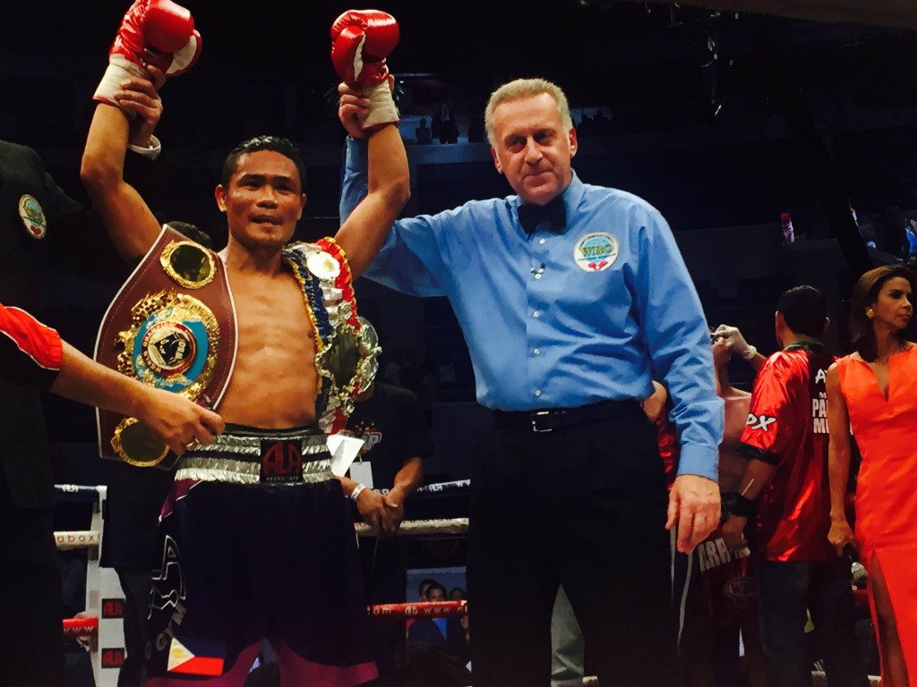 Donnie Nietes kept his WBO light flyweight belt after stopping Gilberto Parra in the headliner of Pinoy Pride 30 Saturday night. Mark Giongco/INQUIRER.net