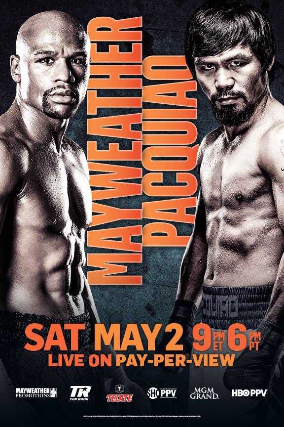 Official poster for Mayweather-Pacquiao fight.