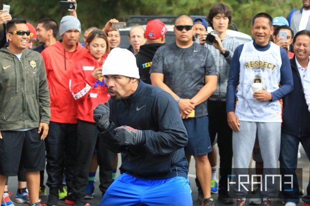 Manny Pacquiao trains at Griffith Park on Monday, 20 April 2015. Photo by Rem Zamora/ See more at FRAME
