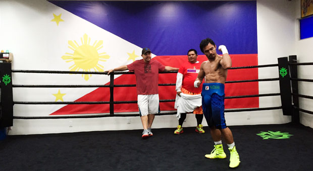 Pacquiao wraps up training at the Wild Card gym in Los Angeles as he heads to Las Vegas with 5 days left before the megabout against Floyd Mayweather Jr. 