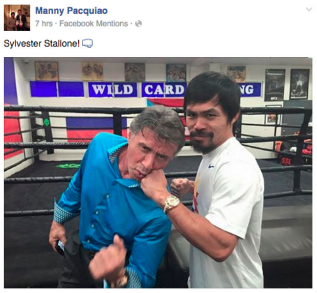 Stallone drops by Pacquiao