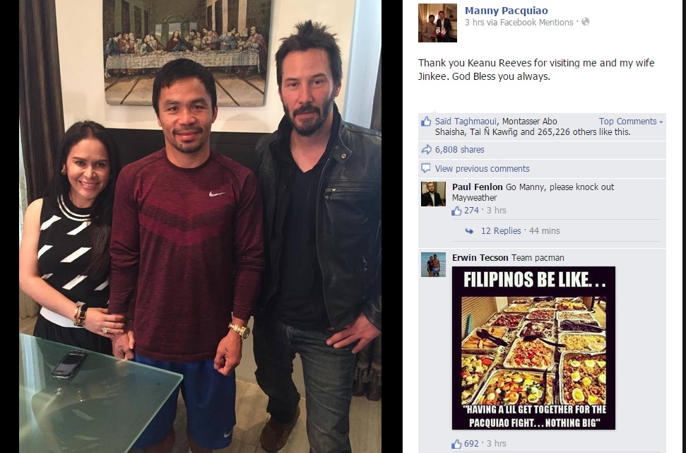 Screengrab from Manny Pacquiao’s Facebook account.