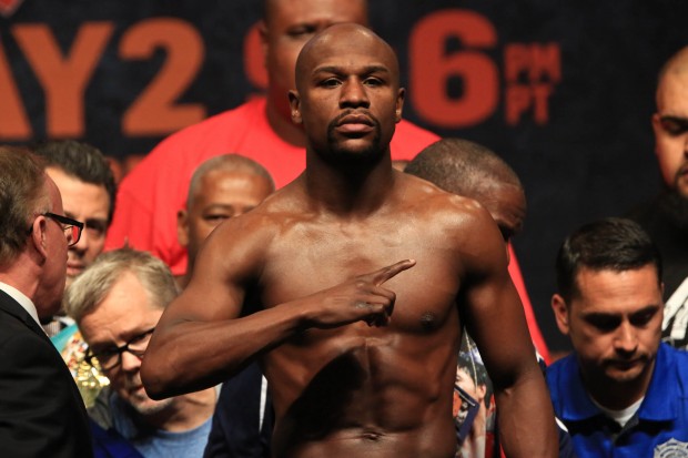 Floyd Mayweather Jr. at the MGM Grand Arena on Friday, 1 May 2015 for the official weigh in for his fight with Manny Pacquiao. PHOTO BY REM ZAMORA