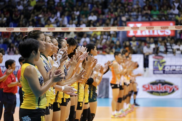 PLDT Home Ultera vs Philippine Army in the Shakey's V-League finals. Photo by Tristan Tamayo/INQUIRER.net