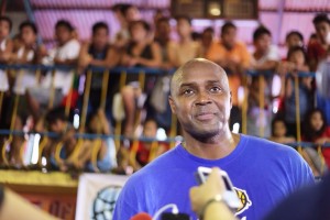 NBA great Horace Grant during the NBA Cares program in Tondo, Manila Saturday morning. Photo by Tristan Tamayo/INQUIRER.net 