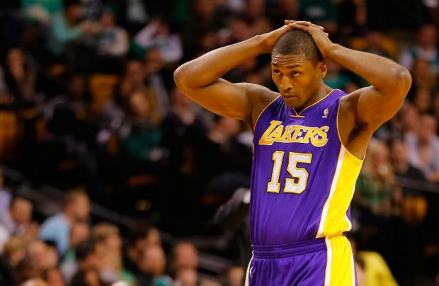 Metta World Peace #15 of the Los Angeles Lakers. Wickerham/Getty Images/AFP