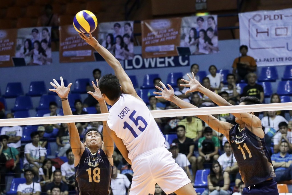 Ateneo's Marck Espejo towered over NU in the Blue Eagles' dominating win over the Bulldogs Monday. Tristan Tamayo/INQUIRER.net