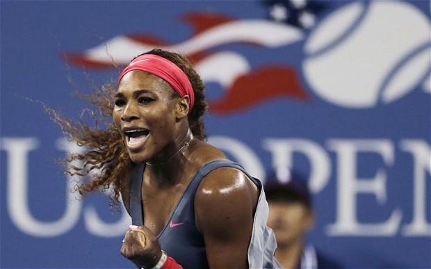 Serena Williams celebrates during the 2013 US Open in New York. AP