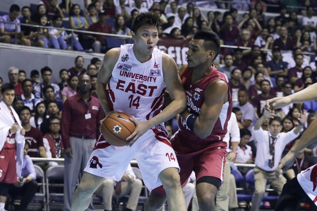 University of the East's Chris Javier will serve his one-game ban when the Red Warriors go up against the National University Bulldogs on Saturday. Tristan Tamayo/INQUIRER.net