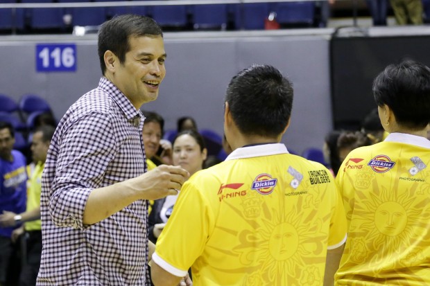 UST assistant coach Alvin Patrimonio all smiles. Photo by Tristan Tamayo/INQUIRER.net