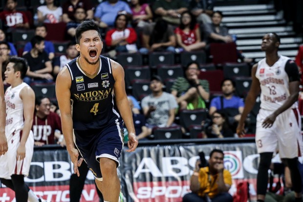 Gelo Alolino with hot hands against UP. Photo by Tristan Tamayo/INQUIRER.net