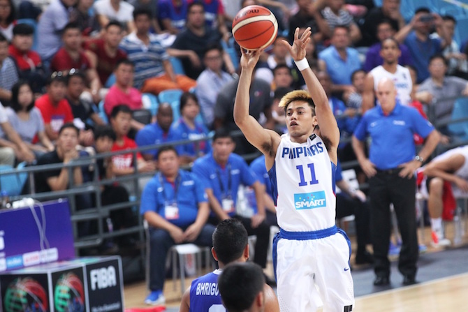 Philippines guard Terrence Romeo shoots a jumper against India. Photo from Fiba.com