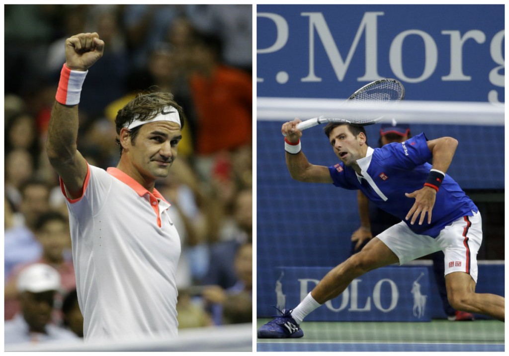 Roger Federer (L) and Novak Djokovic. FILE PHOTOS