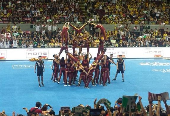UP Pep Squad's PUSO stunt. Photo by Jun Veloira/INQUIRER
