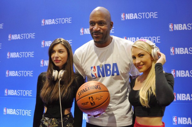 Ron Harper visits the newly open second NBA Store in the Philippines on Friday. Photo by Nikka Valenzuela/INQUIRER