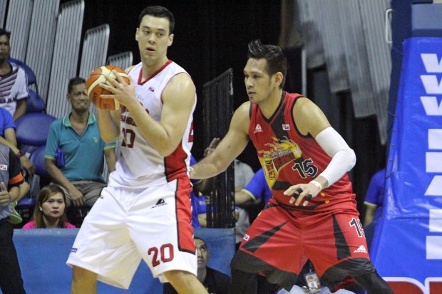 Ginebra's Greg Slaughter looks to sustain his dominance against San Miguel Beer and its reigning two-time MVP June Mar Fajardo. INQUIRER FILE PHOTO