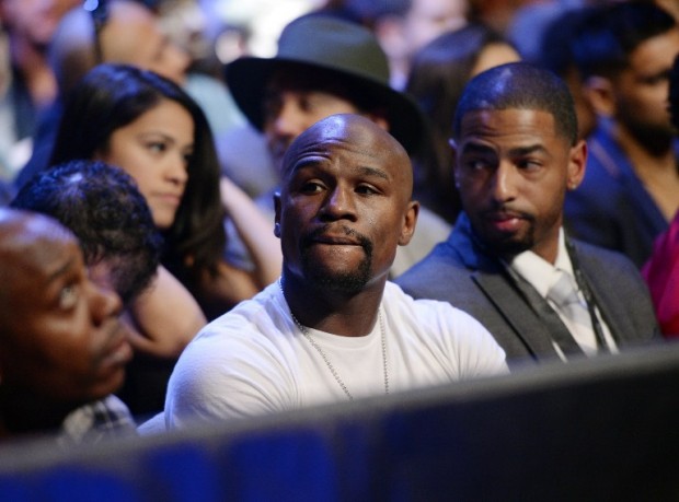 FILE: Boxer Floyd Mayweather Jr. attends the Danny Garcia and Robert Guerrero WBC championship welterweight bout at Staples Center January 23, 2016 in Los Angeles, California.   Kevork Djansezian/Getty Images/AFP