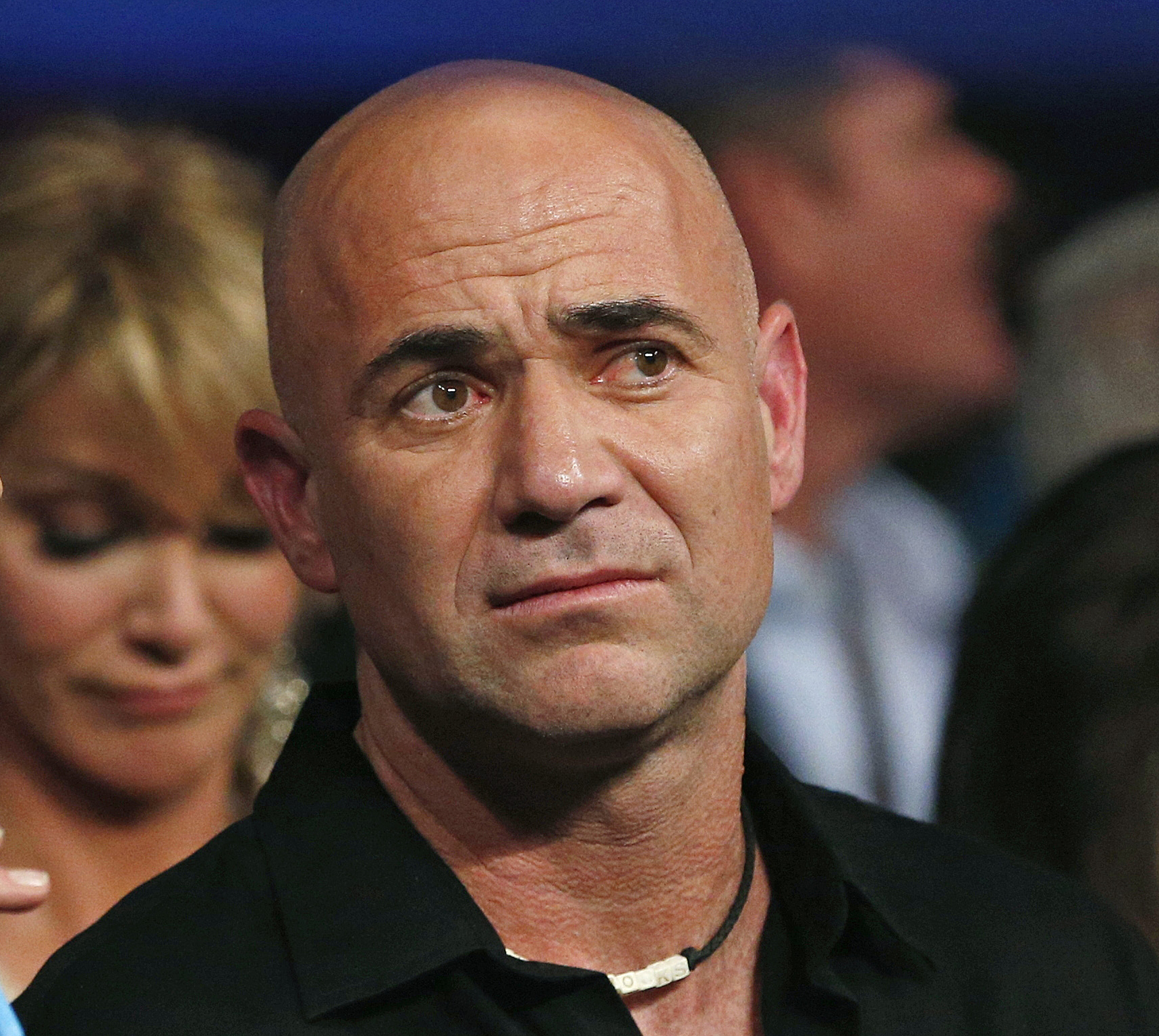 In this May 2, 2015, file photo, Andre Agassi is shown in the crowd before the world welterweight championship bout between Floyd Mayweather Jr., and Manny Pacquiao, in Las Vegas. AP file photo