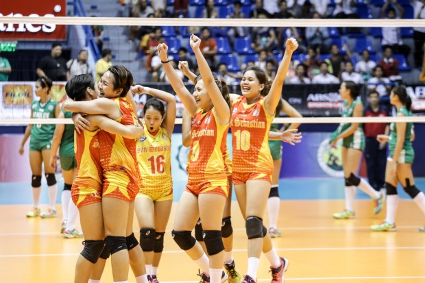 San Sebastian Lady Stags led by Gretchel Soltones. Photo by Tristan Tamayo/INQUIRER.net