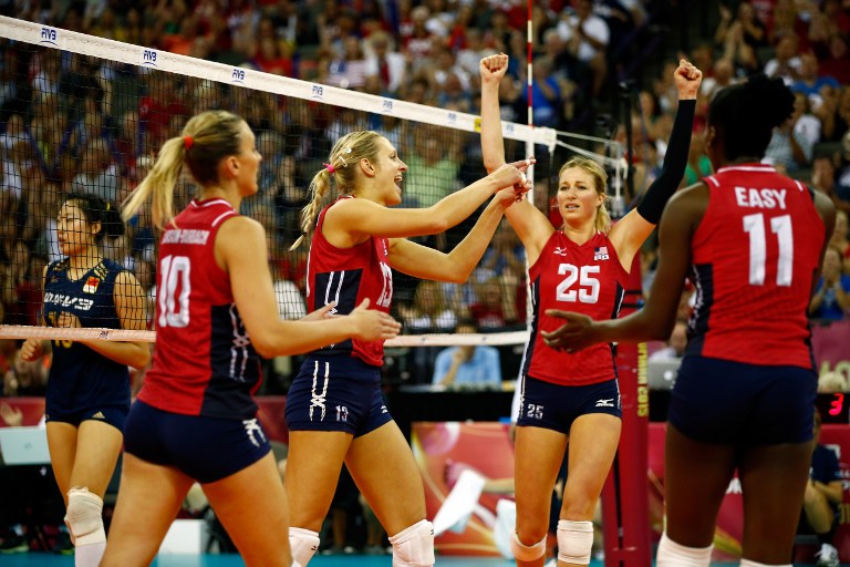 The US women's national volleyball team. AFP FILE PHOTO