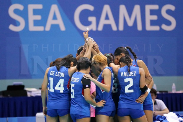 FILE -- The Philippines women's volleyball team during their game against Indonesia held at the OCBC Arena Hall 2, Singapore Sports Hub on June 10, 2015.