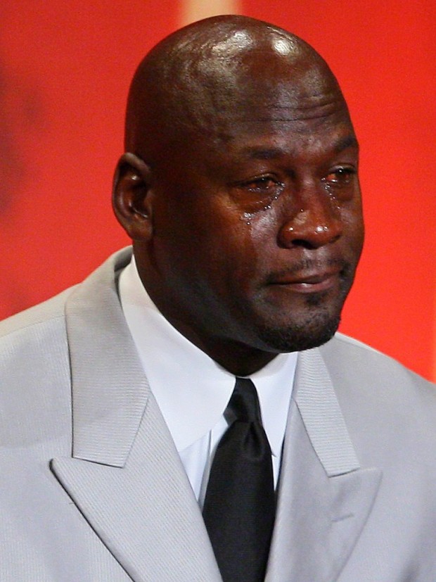 Original photo of crying Michael Jordan. AP PHOTO