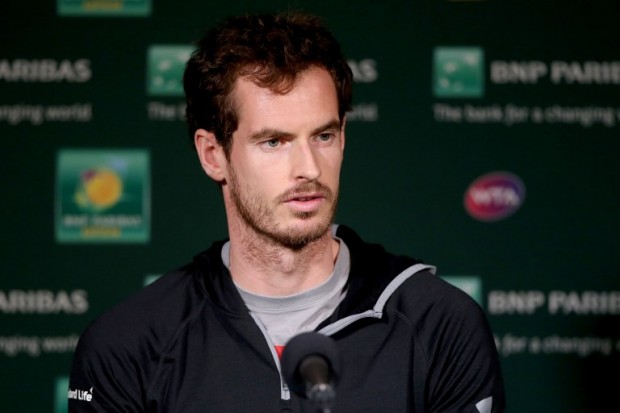Andy Murray of Great Britain fields questions from the media during the BNP Paribas Open at the Indian Wells Tennis Garden on March 10, 2016 in Indian Wells, California.   Matthew Stockman/Getty Images/AFP