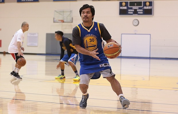 FILE PHOTO -- Manny Pacquiao during his visit at the Warriors headquarters. Photo from warriors.com