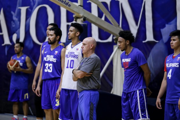Gilas Pilipinas during one of its practices. Photo by Tristan Tamayo/INQUIRER.net
