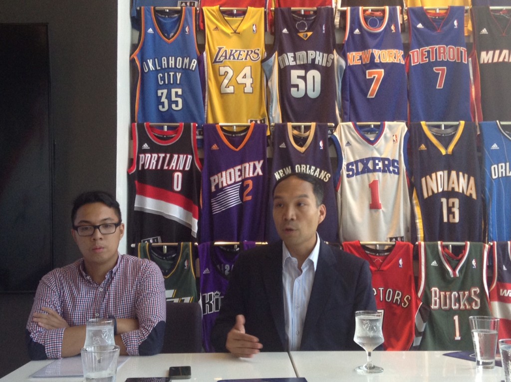NBA Philippines country manager Carlo Singson, right, together with NBA Asia marketing coordinator Jandric Lim. RANDOLPH B. LEONGSON