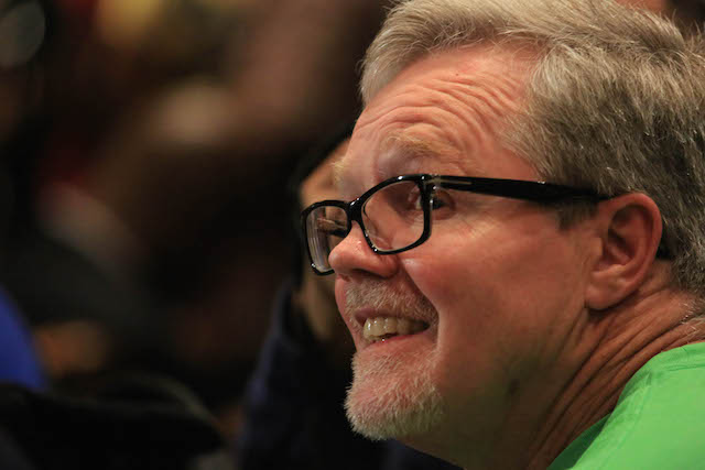 Manny Pacquiao's trainer Freddie Roach talks to journalists two days before the scheduled fight between Pacquiao and Timothy Bradley at MGM Grand Garden Arena in Las Vegas. Roach says aside from helping Pacquiao win over Bradley, he also wants to beat his counterpart Teddy Atlas "badly." PHOTO BY REM ZAMORA