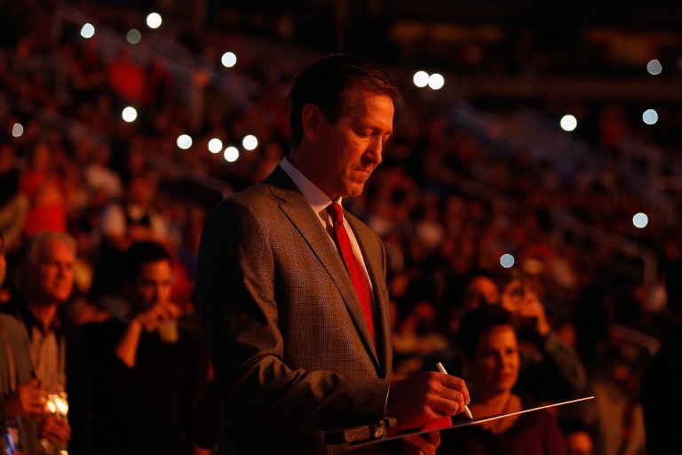 Head coach Jeff Hornacek of the Phoenix Suns stands on the court during player introductions to the NBA game against the Denver Nuggets at Talking Stick Resort Arena on December 23, 2015 in Phoenix, Arizona. AFP File photo