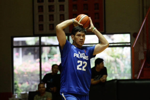 June Mar Fajardo attends his first Gilas practice after injury. CONTRIBUTED PHOTO
